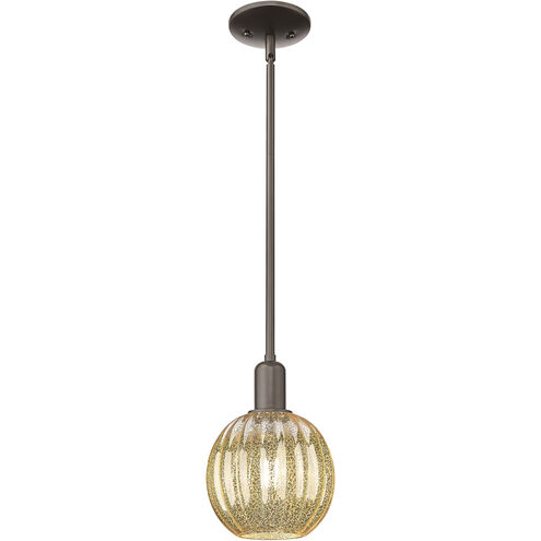 Preston 1 Light 7 inch Oil Rubbed Bronze Mini Pendant Ceiling Light in Mercury Glass