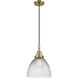 Downtown Urban Seneca Falls 1 Light 9.5 inch Antique Brass Mini Pendant Ceiling Light