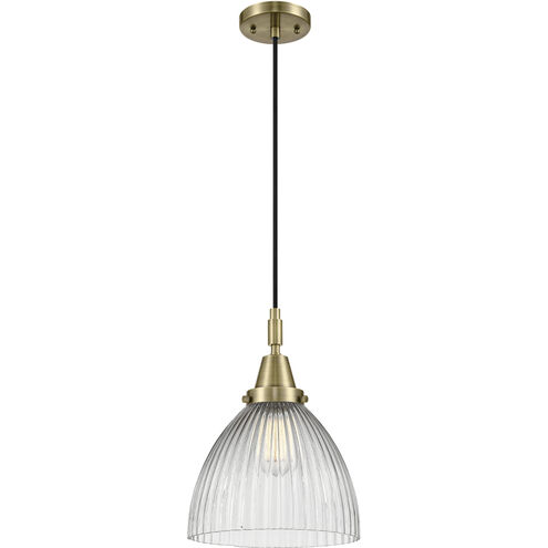 Downtown Urban Seneca Falls 1 Light 9.5 inch Antique Brass Mini Pendant Ceiling Light