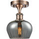 Fenton 1 Light 6.5 inch Antique Copper Semi-Flush Mount Ceiling Light