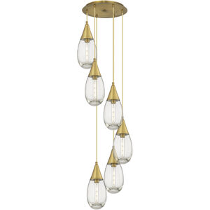 Malone 6 Light 16.63 inch Brushed Brass Multi Pendant Ceiling Light in Clear Glass