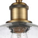 Ballston Large Athens LED 10 inch Brushed Brass Semi-Flush Mount Ceiling Light in Seedy Glass, Ballston