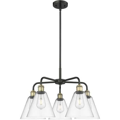 Berkshire 5 Light 26 inch Black Antique Brass Chandelier Ceiling Light in Clear
