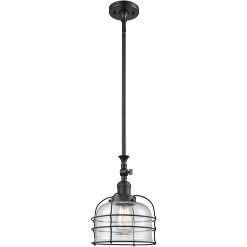 Franklin Restoration Bell Cage 1 Light 9 inch Matte Black Mini Pendant Ceiling Light in Incandescent, Seedy, Franklin Restoration
