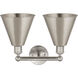 Ballston Cone 2 Light 17 inch Satin Nickel Bath Vanity Light Wall Light