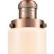 Franklin Restoration Dover LED 5 inch Antique Copper Mini Pendant Ceiling Light in Matte White Glass, Franklin Restoration