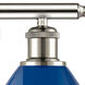 Ballston Plymouth Dome LED 17.5 inch Polished Nickel Bath Vanity Light Wall Light in Matte Blue