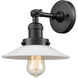 Franklin Restoration Halophane 1 Light 9 inch Matte Black Sconce Wall Light in Matte White Halophane Glass, Franklin Restoration