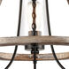 Paladin LED 19.13 inch Matte Black Mini Chandelier Ceiling Light in Seedy Glass
