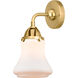 Nouveau 2 Bellmont LED 6 inch Satin Gold Sconce Wall Light in Matte White Glass