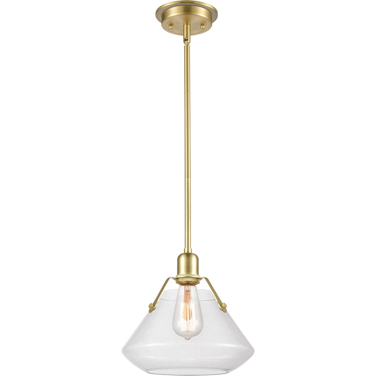 Luna LED 10.63 inch Satin Brass Mini Pendant Ceiling Light