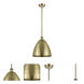 Ballston Dome 1 Light 12 inch Antique Brass Pendant Ceiling Light