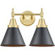 Caden 2 Light 17 inch Satin Gold Bath Vanity Light Wall Light