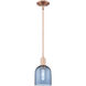 Arcadia Bella 1 Light 5.5 inch Antique Copper Mini Pendant Ceiling Light in Blue