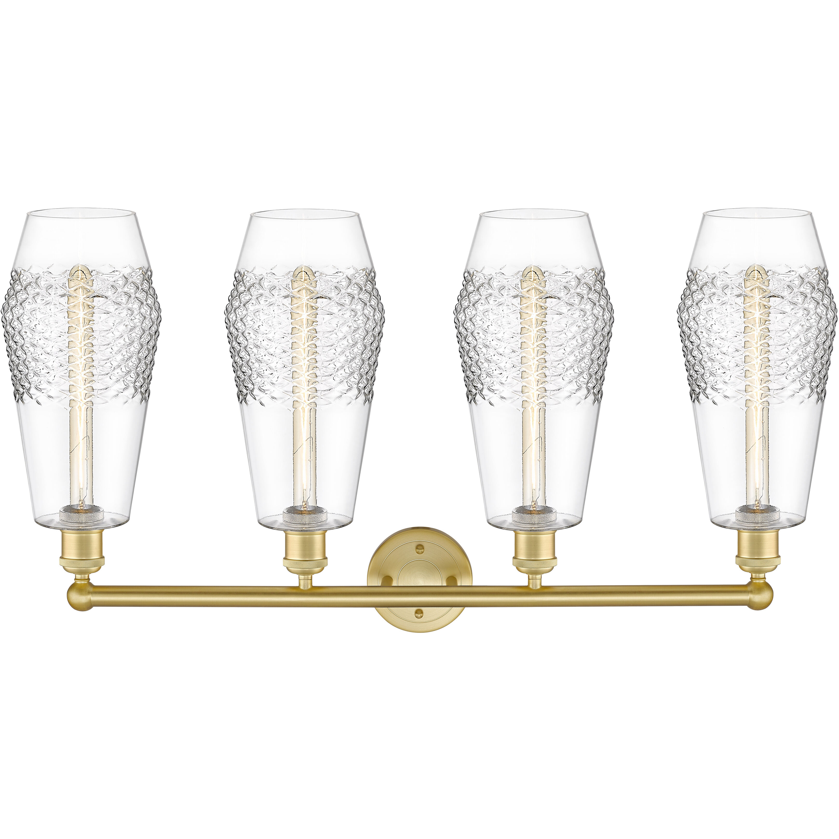 Windham 4 Light 34 inch Satin Gold Bath Vanity Light Wall Light