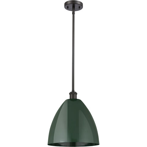 Ballston Plymouth Dome 1 Light 12 inch Oil Rubbed Bronze Pendant Ceiling Light in Matte Green