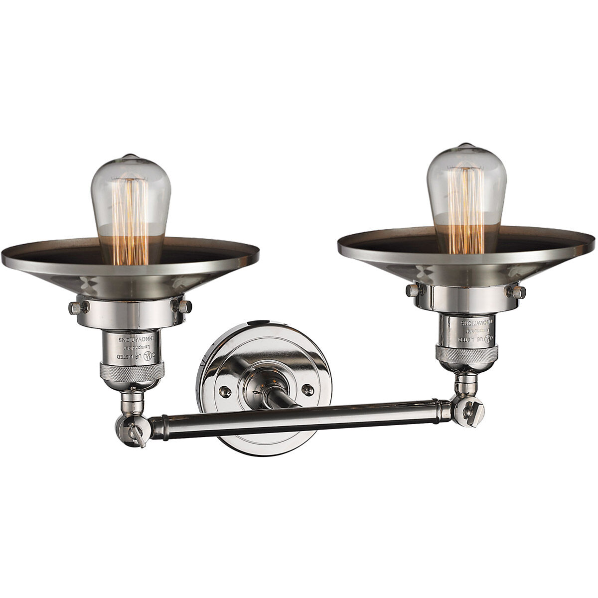 Franklin Restoration Railroad 2 Light 18 inch Polished Nickel Bath Vanity Light Wall Light, Franklin Restoration