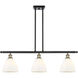 Ballston Ballston Dome Island Light Ceiling Light in Black Antique Brass, Matte White Glass
