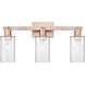 Arcadia Clymer 3 Light 22.88 inch Antique Copper Bath Vanity Light Wall Light in Clear