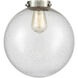 Nouveau 2 Beacon 1 Light 10 inch Brushed Satin Nickel Mini Pendant Ceiling Light in Incandescent, Seedy