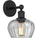 Edison Fenton 1 Light 7 inch Matte Black Sconce Wall Light in Clear Glass
