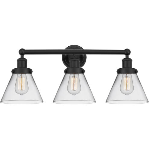 Cone 3 Light 25.75 inch Matte Black Bath Vanity Light Wall Light