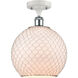 Ballston Large Farmhouse Chicken Wire LED 10 inch White and Polished Chrome Semi-Flush Mount Ceiling Light, Ballston