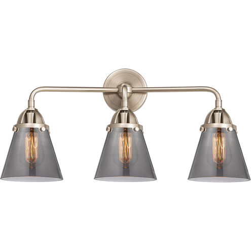 Nouveau 2 Small Cone LED 24.25 inch Oil Rubbed Bronze Bath Vanity Light Wall Light in Plated Smoke Glass
