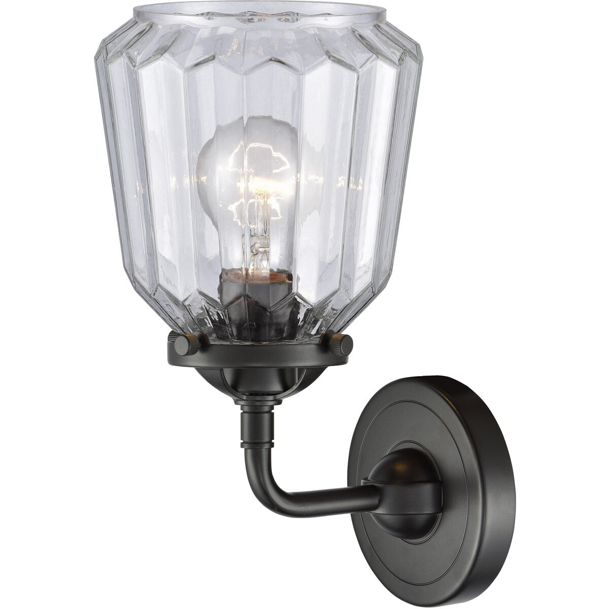 Nouveau Chatham LED 6 inch Oil Rubbed Bronze Sconce Wall Light in Clear Glass, Nouveau