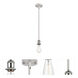 Ballston Bare Bulb LED 5 inch White and Polished Chrome Pendant Ceiling Light, Ballston