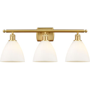 Ballston Ballston Dome LED 28 inch Satin Gold Bath Vanity Light Wall Light in Matte White Glass
