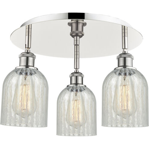 Caledonia 3 Light 16.75 inch Polished Nickel Flush Mount Ceiling Light in Mouchette