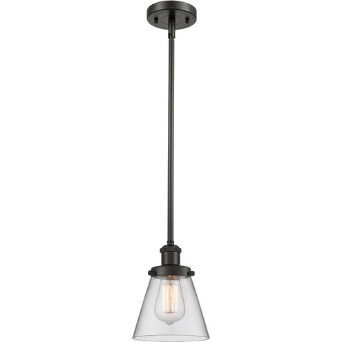 Ballston Small Cone 1 Light 6 inch Oil Rubbed Bronze Pendant Ceiling Light in Clear Glass, Ballston