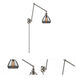 Fulton 30 inch 60 watt Brushed Satin Nickel Swing Arm Wall Light in Light Smoke Glass, Franklin Restoration