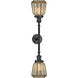 Franklin Restoration Chatham 2 Light 16 inch Matte Black Bath Vanity Light Wall Light in Mercury Glass, Franklin Restoration