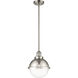 Franklin Restoration Hampden LED 9 inch Brushed Satin Nickel Mini Pendant Ceiling Light in Clear Glass