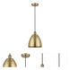 Edison Dome LED 9 inch Antique Brass Mini Pendant Ceiling Light