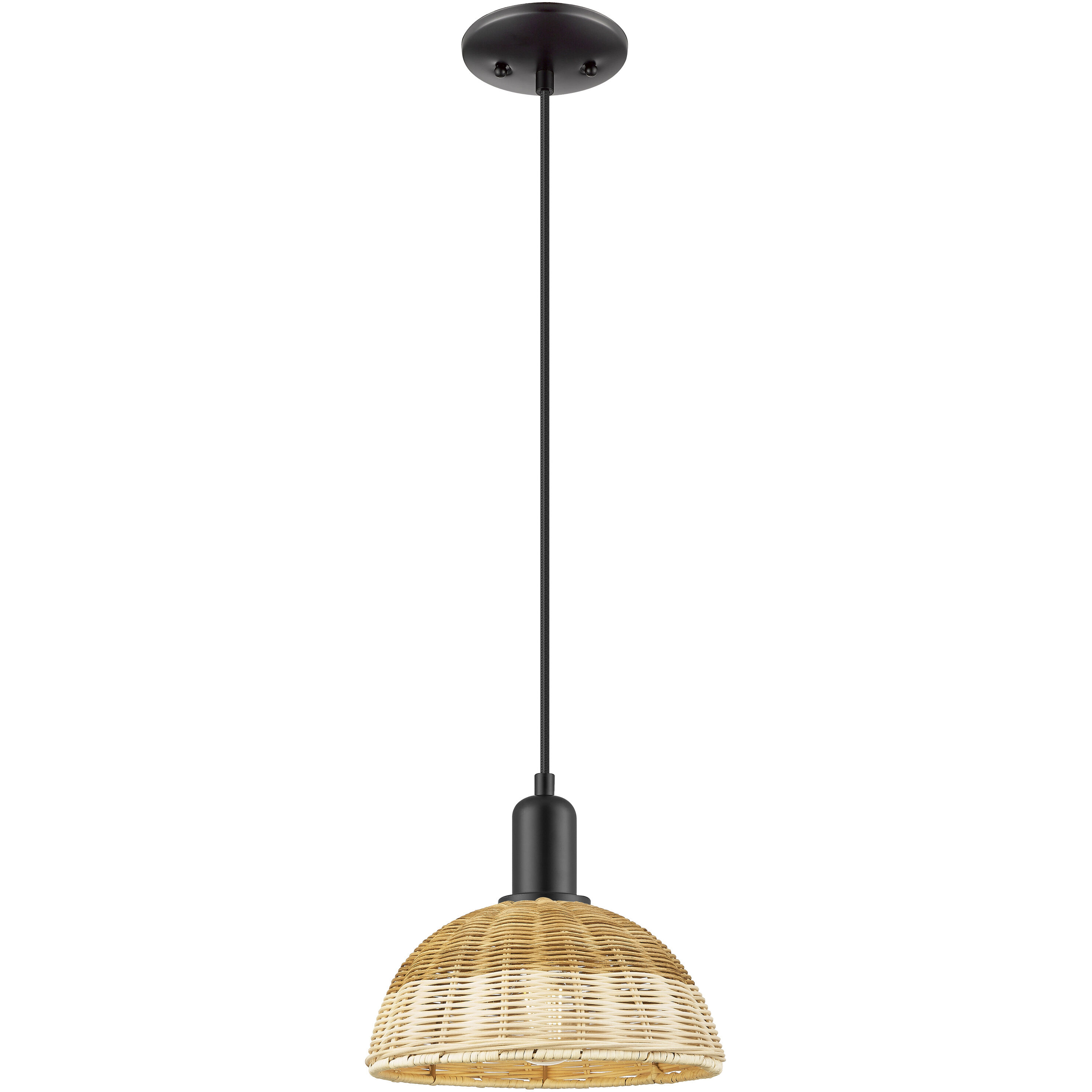 Natural Ballston Dome 1 Light 9 inch Matte Black Mini Pendant Ceiling Light