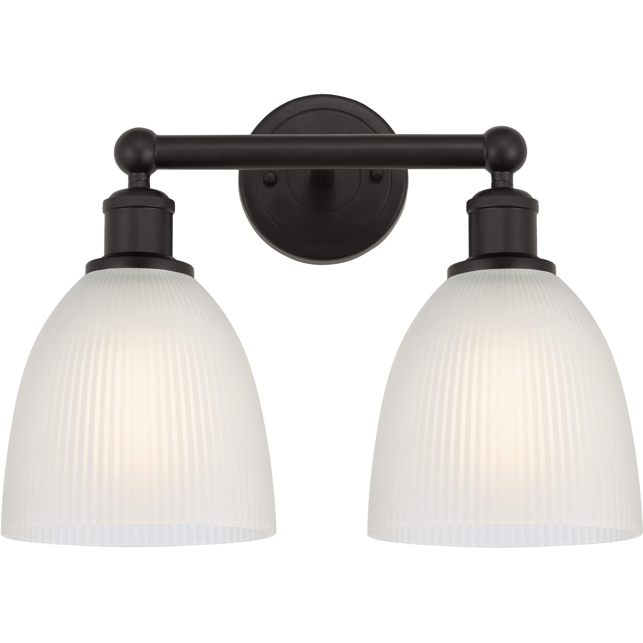 Edison Castile 2 Light 15 inch Oil Rubbed Bronze Bath Vanity Light Wall Light in White