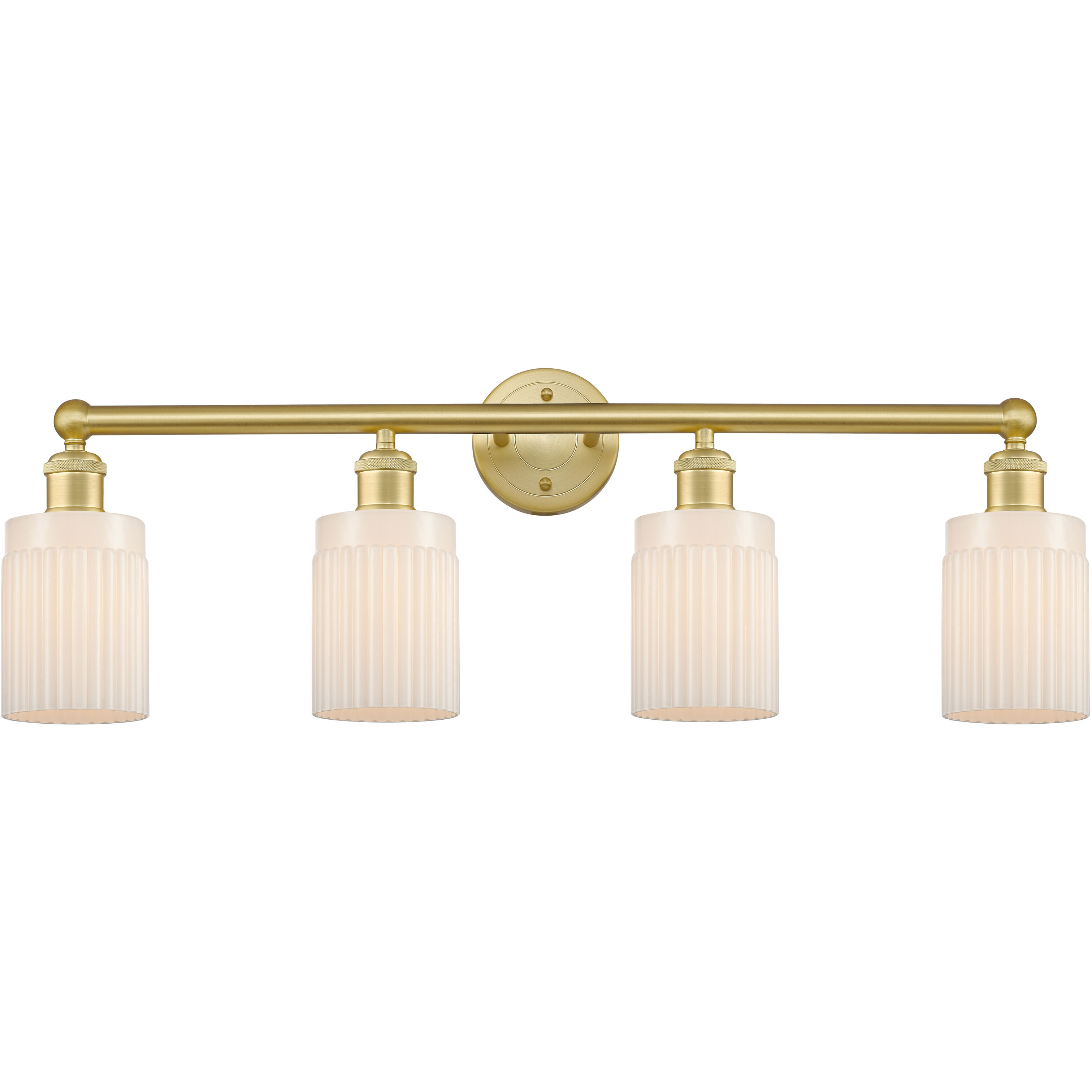 Hadley 4 Light 31.5 inch Satin Gold Bath Vanity Light Wall Light in Matte White