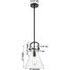 Downtown Urban Newton Cone 1 Light 10 inch Matte Black Mini Pendant Ceiling Light in Clear