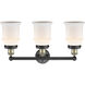Canton 3 Light 24 inch Black Antique Brass Bath Vanity Light Wall Light in Matte White