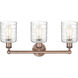 Cobbleskill 3 Light 23 inch Antique Copper Bath Vanity Light Wall Light in Deco Swirl