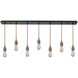 Chelsea Bare Bulb 7 Light 48 inch Matte Black Linear Pendant Ceiling Light, Chelsea 