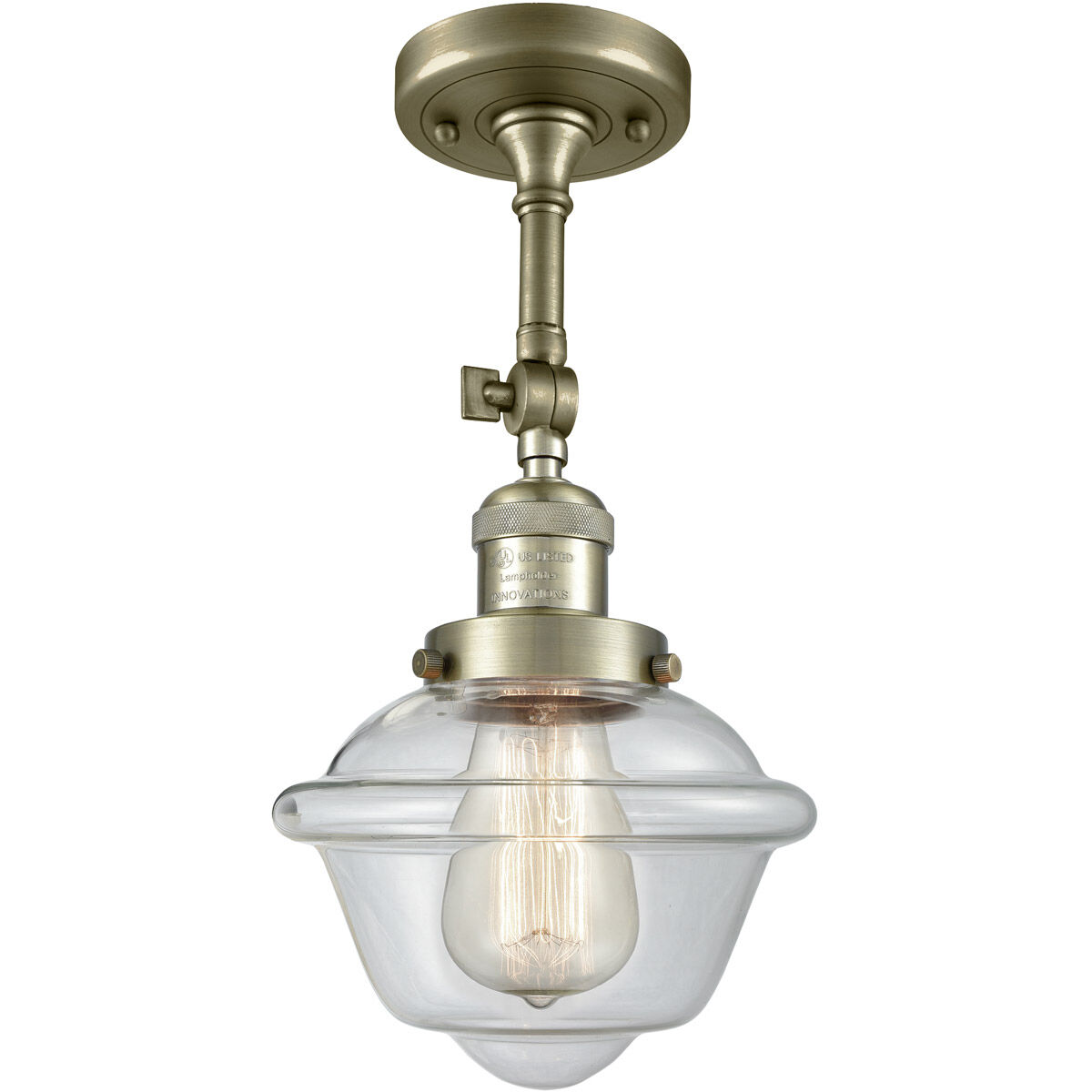 Franklin Restoration Small Oxford 1 Light 8 inch Antique Brass Sconce Wall Light in Incandescent, Clear Glass, Franklin Restoration