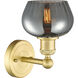 Fenton Sconce Wall Light in Satin Gold, Plated Smoke