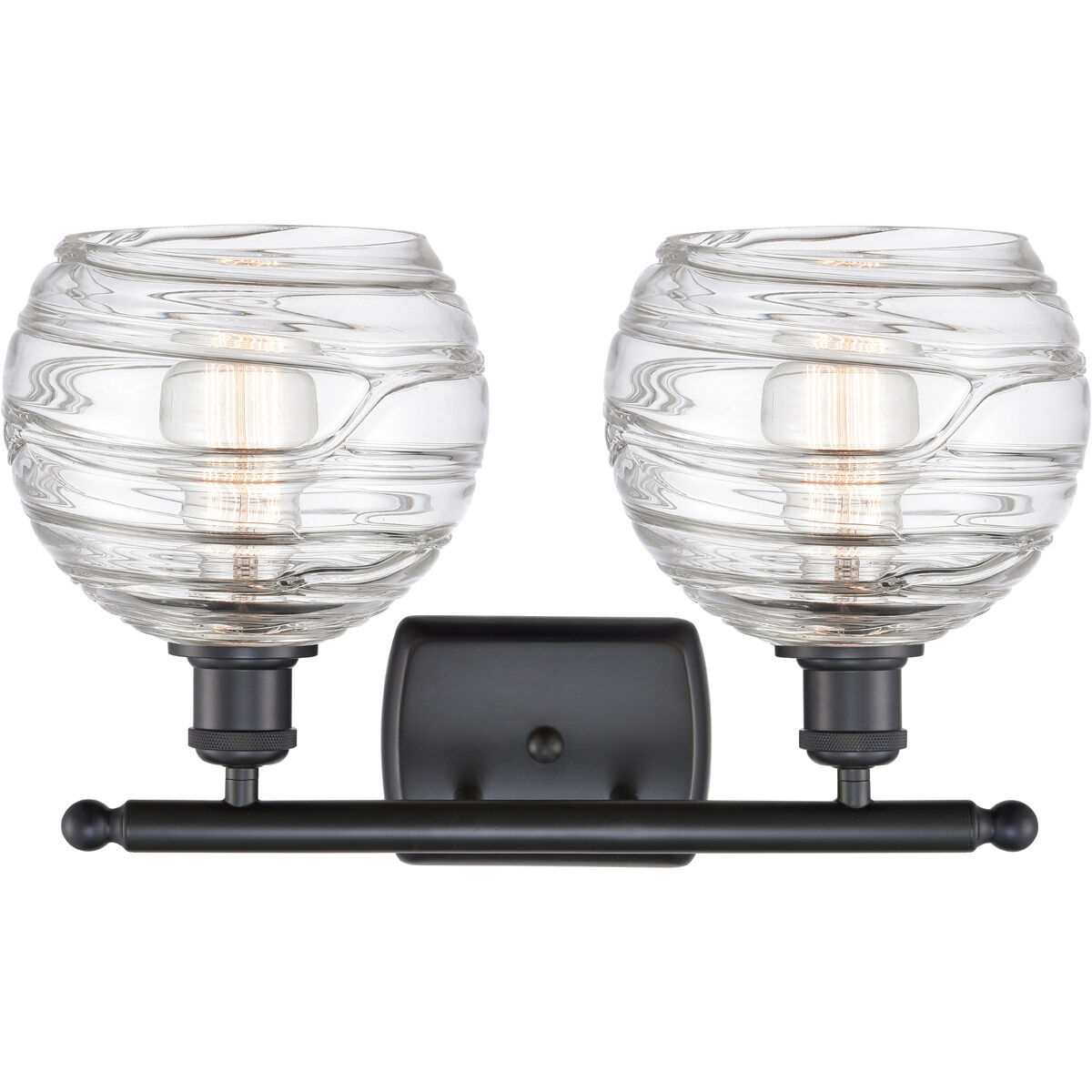 Ballston Deco Swirl 2 Light 16 inch Matte Black Bath Vanity Light Wall Light, Ballston