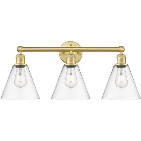 Berkshire 3 Light 26 inch Satin Gold Bath Vanity Light Wall Light in Clear