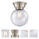 Aditi Large Beacon LED 8 inch Brushed Satin Nickel Flush Mount Ceiling Light in Seedy Glass, Aditi