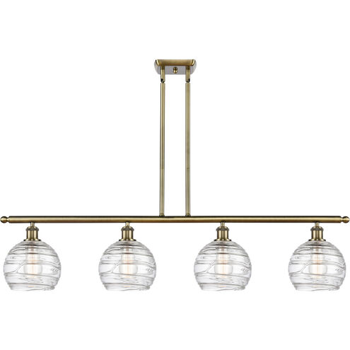 Ballston Deco Swirl LED 48 inch Antique Brass Island Light Ceiling Light, Ballston
